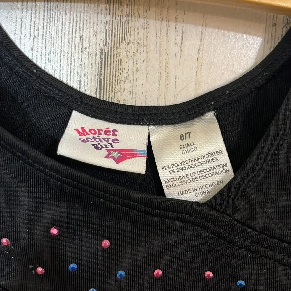 #R62 multi color athletic gymnastics leotard size 6/7 MORÉT ACTIVE GIRL